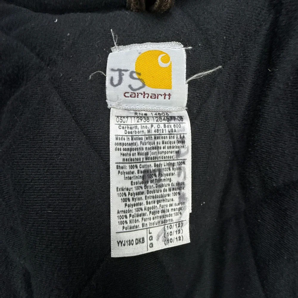 Carhartt Sandstone Jacket Quilt Lined Youth Large (10/12) YYJ130 DKB Dark Brown‎
